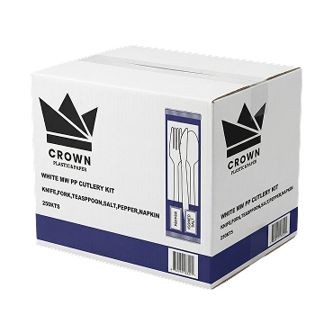 White MW Cutlery Kit Carton